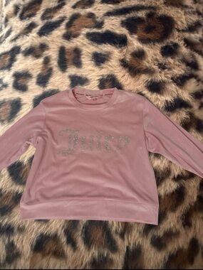 Juicy Couture Dusty Rose Rhinestone Logo Velour Sweatshirt